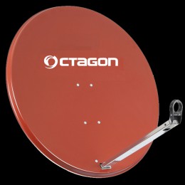 Octagon Sat Antenne 120cm Stahl Ziegelrot
